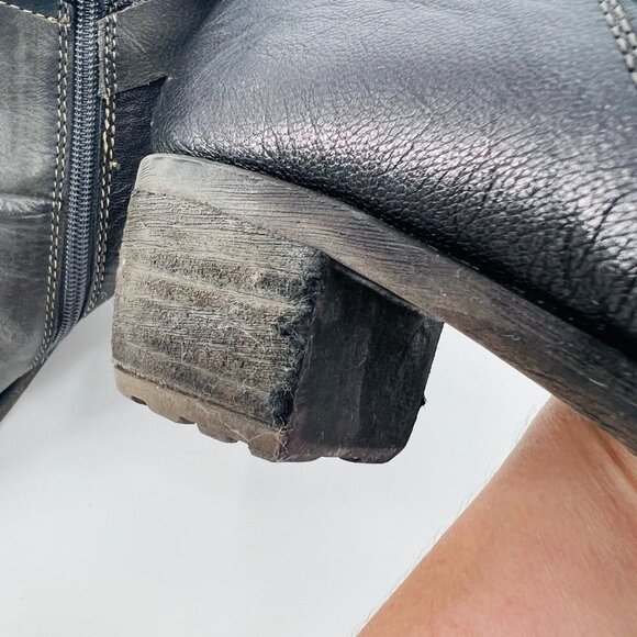 Pikolinos Ruched Black Leather Ankle Boots with Buckle‎ Size 40 - Picture 6 of 12